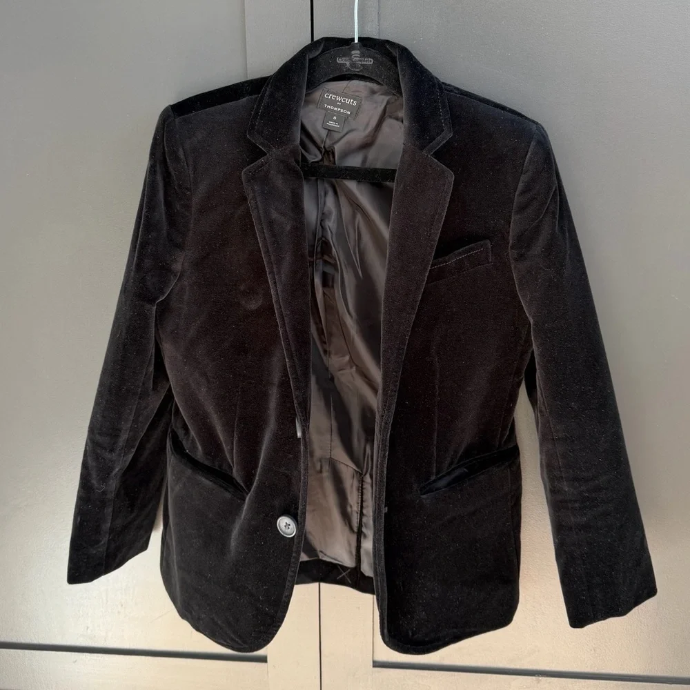 J. Crew | Crewcuts | Thompson Black Velvet Jacket Blazer | 8